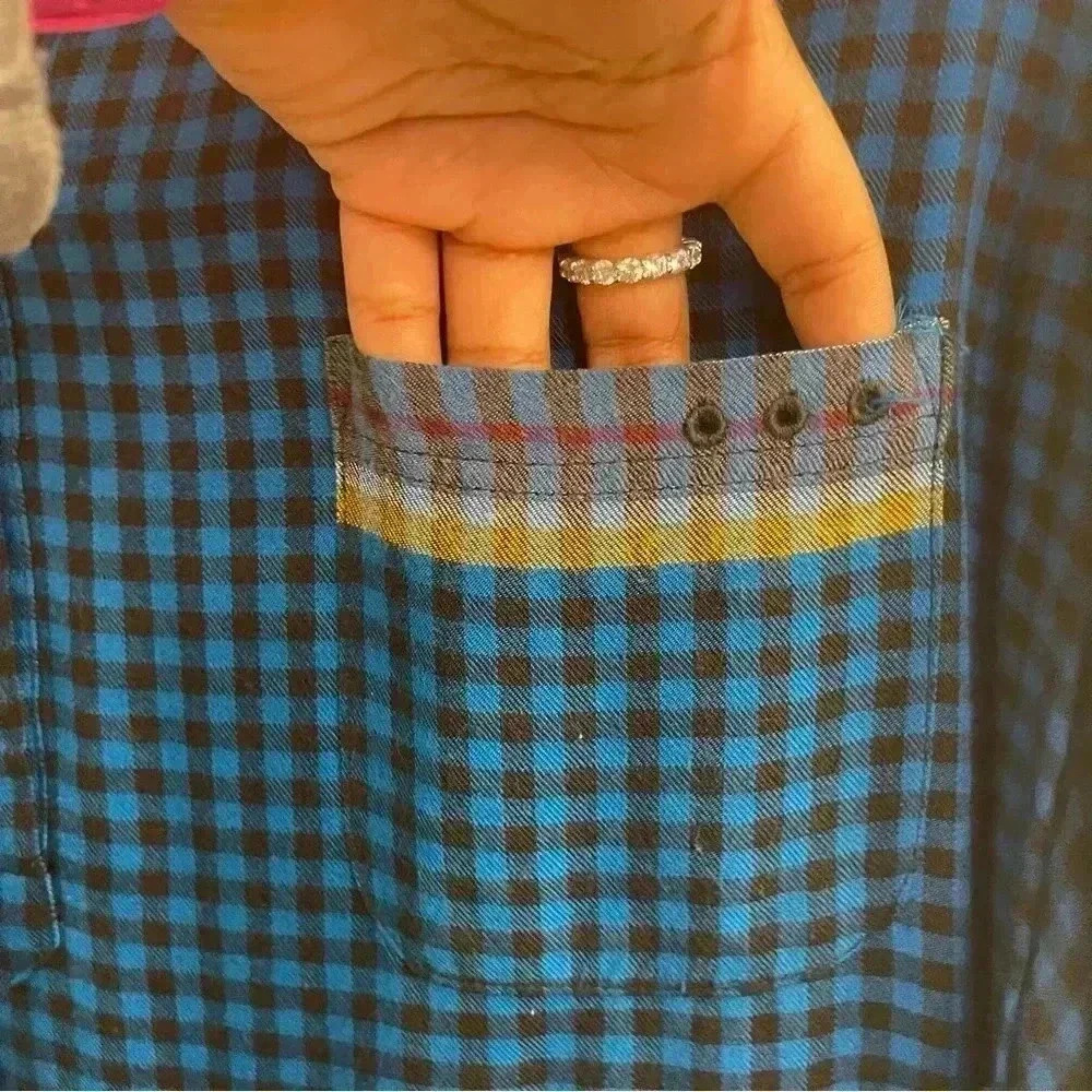 Hi-Low Multi Colored Long Sleeve Plaid Top by Westbound - Picture 5 of 7